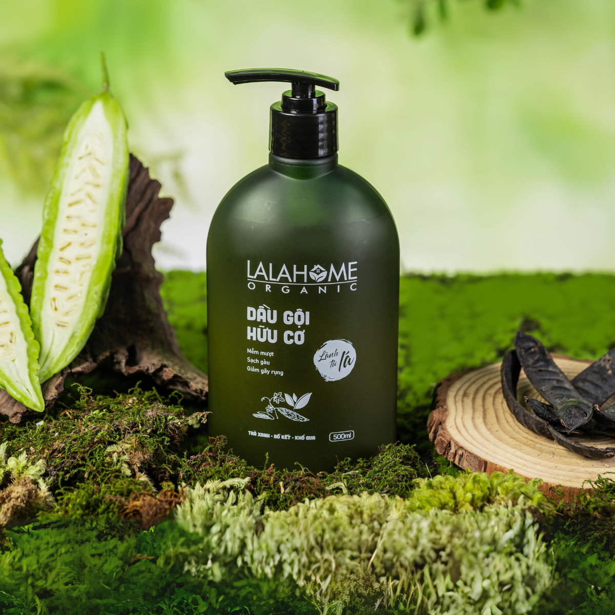 Dầu gội LalaHome Organic, dung tích 500ml – Dầu gội trà xanh dịu nhẹ