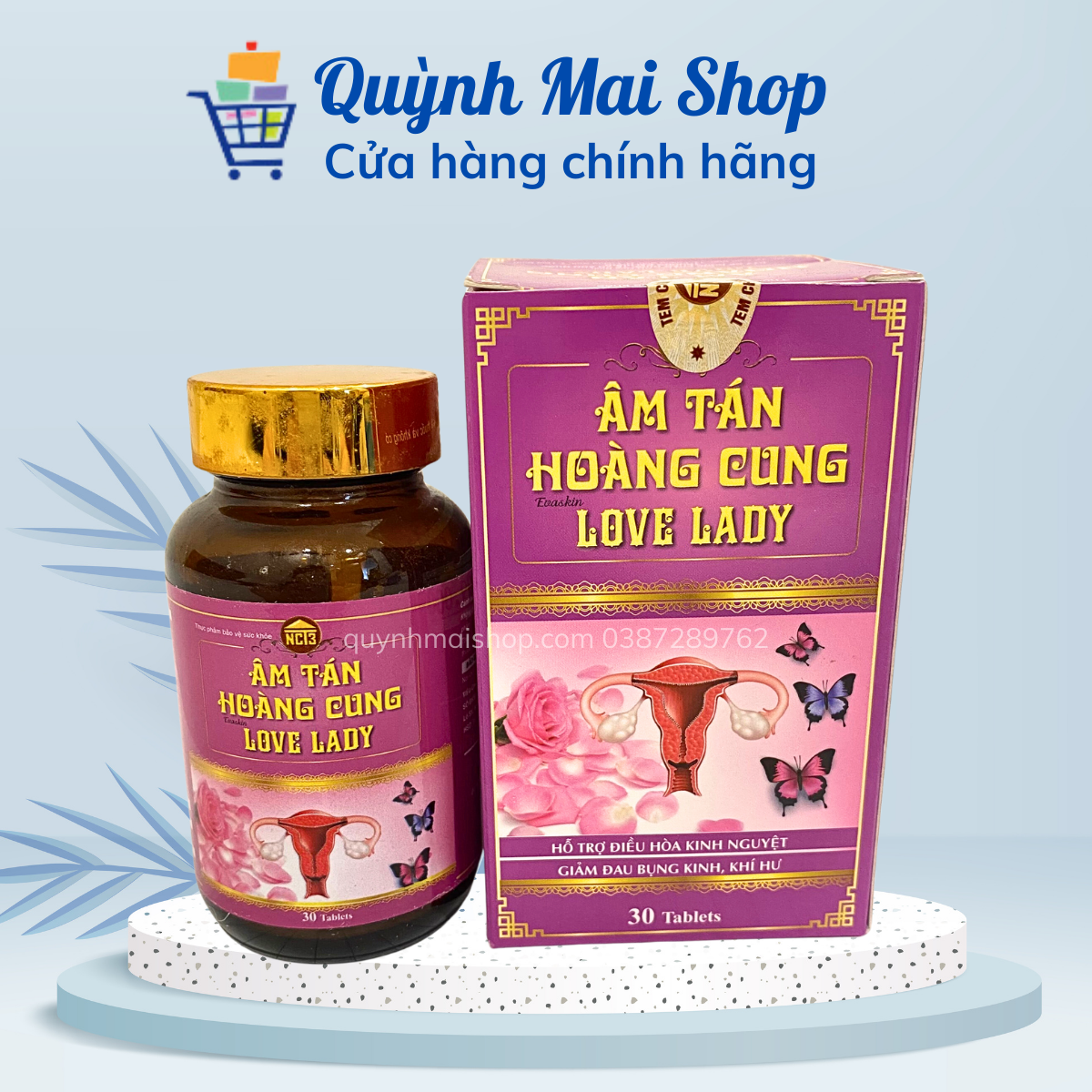 Âm tán hoàng cung Love Lady - Hỗ trợ điều hòa kinh nguyệt, đau bụng kinh - Hộp 30 viên
