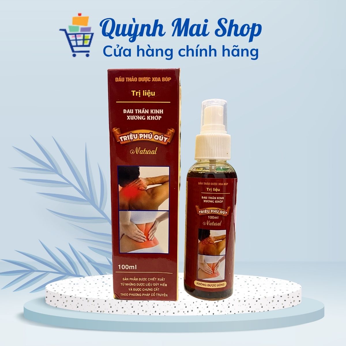 Dầu Thảo dược xoa bóp trị liệu Đau thần kinh xương khớp Triệu Phú Quý - Hộp 100ml