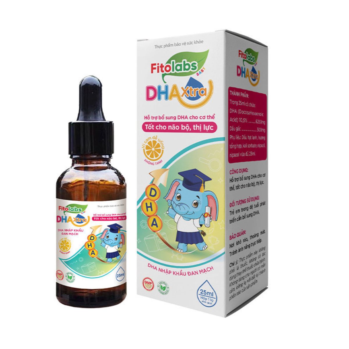 DHA Cho Bé Fitolabs DHA Xtra Dạng Nhỏ Giọt Giúp Tăng Cường Thị Lực Và Trí Não -  Lọ 25ml FITO25