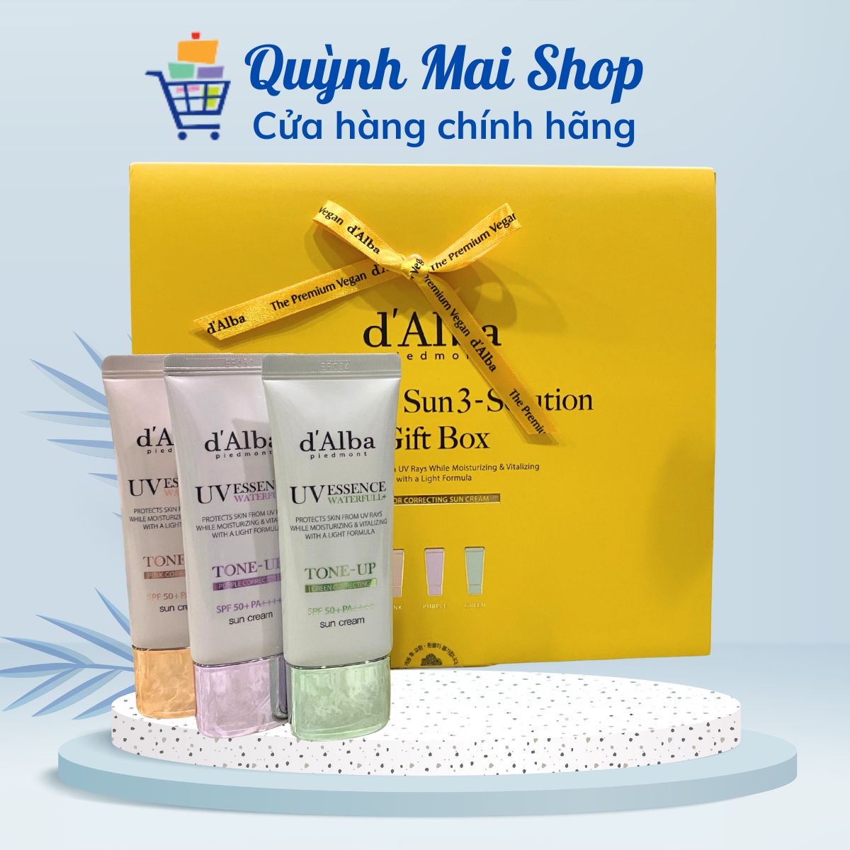 Set 3 kem chống nắng nâng tone d’Alba Tone Up Sunscreen SPF 50+ PA++++ (35ml * 3 lọ)