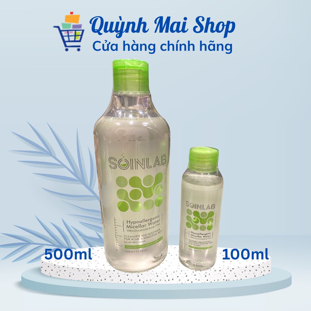 Tẩy trang SOINLAB dành cho da dầu mụn, nhạy cảm - Mua 1 lọ 500ml tặng 1 lọ 100ml