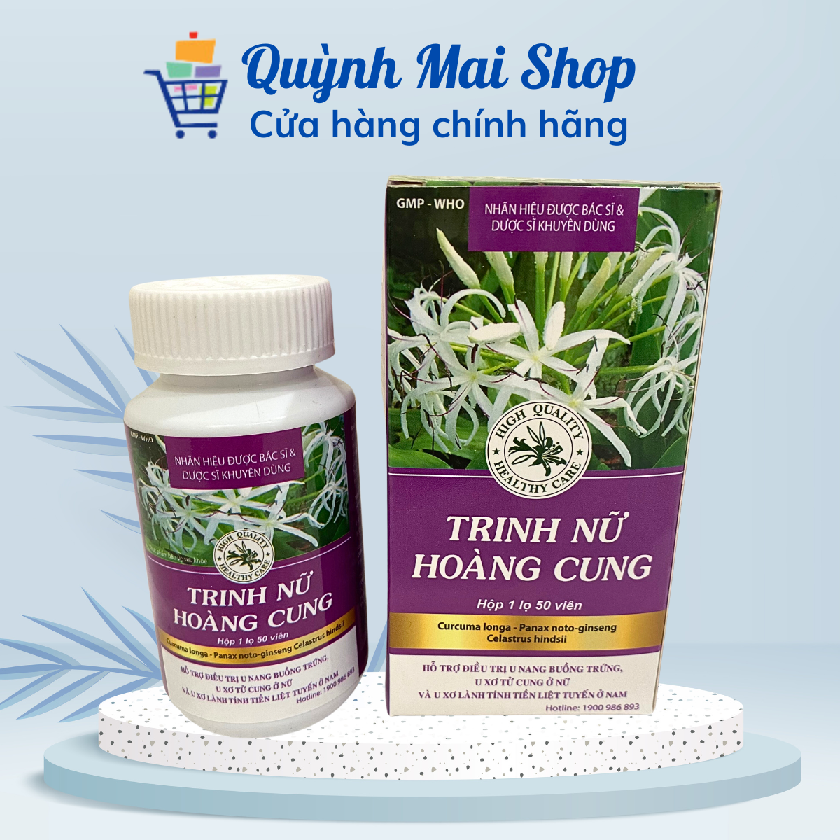 Trinh Nữ Hoàng Cung: Hỗ Trợ Điều Trị U Nang Buồng Trứng- U Xơ Tử Cung Ở Nữ - U Xơ Lành tính Tiền Liệt Tuyến ở Nam - Hộp 50 viên