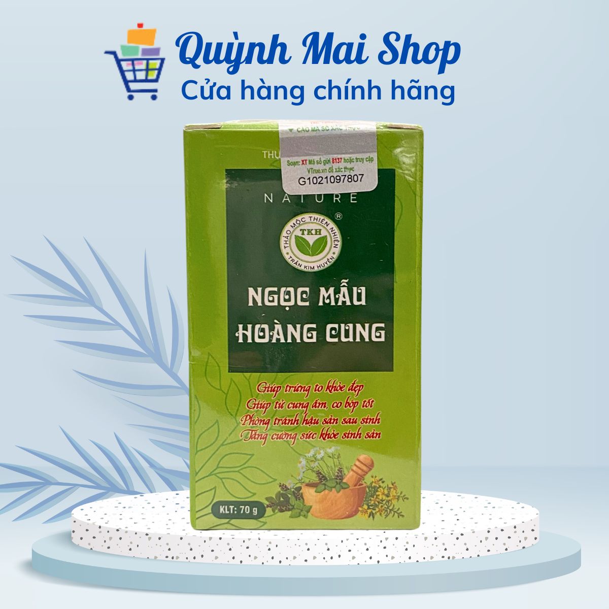 Viên uống Ngọc mẫu Hoàng Cung Trần Kim Huyền TKH giúp trứng to khỏe đẹp, giúp tử cung ấm, co bóp tốt, phòng tránh hậu sản sau sinh, tăng cường sức khỏe sinh sản - Hộp 70g