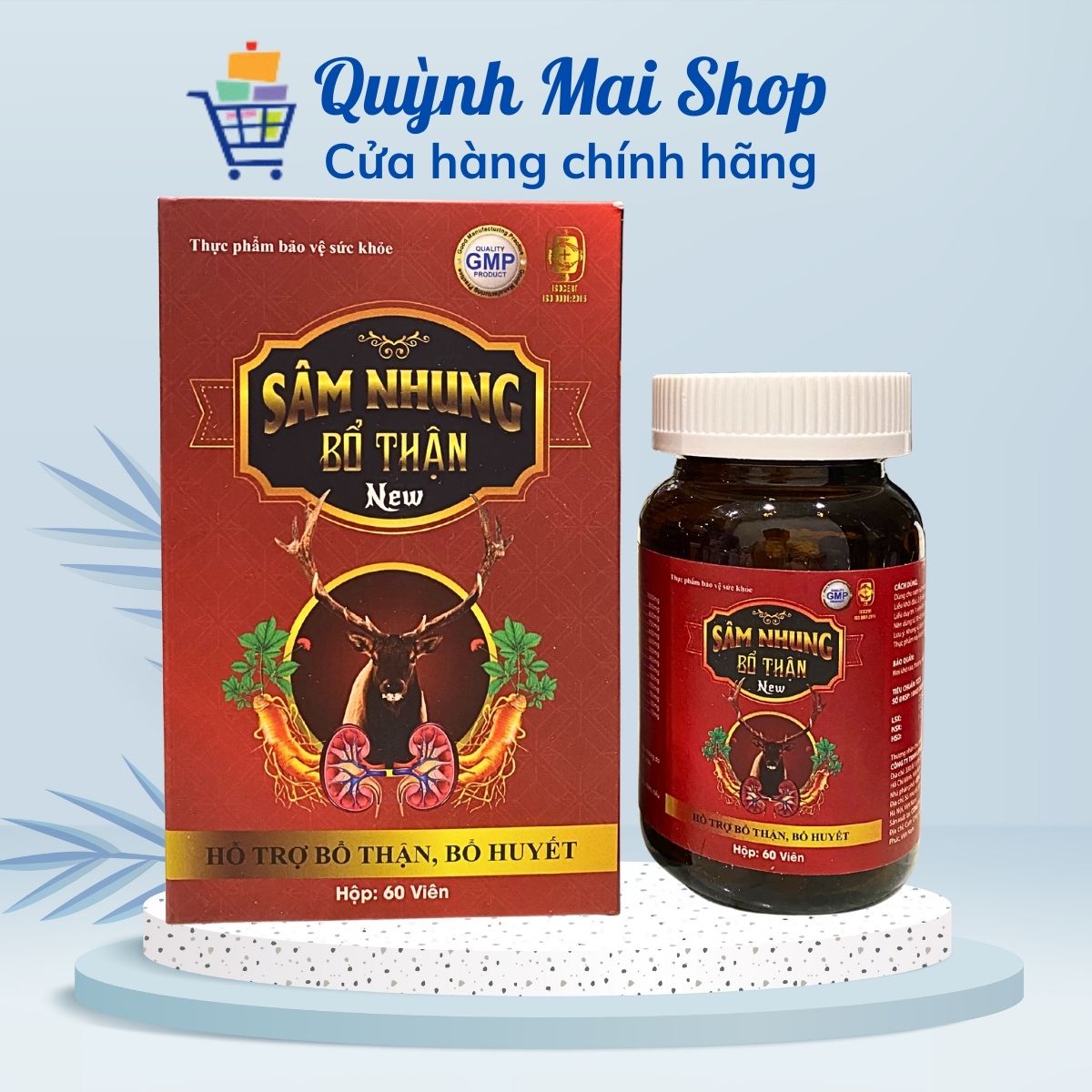 Viên uống Sâm nhung bổ thận New hỗ trợ bổ thận, bổ huyết, tăng cường chức năng thận - Hộp 60 viên