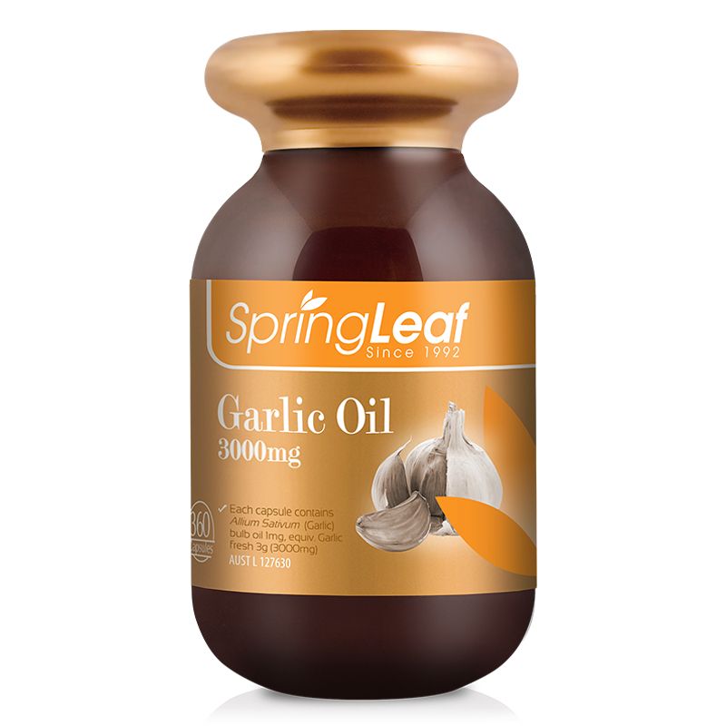 Viên uống tinh dầu tỏi tăng cường sức đề kháng SpringLeaf Garlic Oil 3000mg - Lọ 360 viên, Date mới nhất 