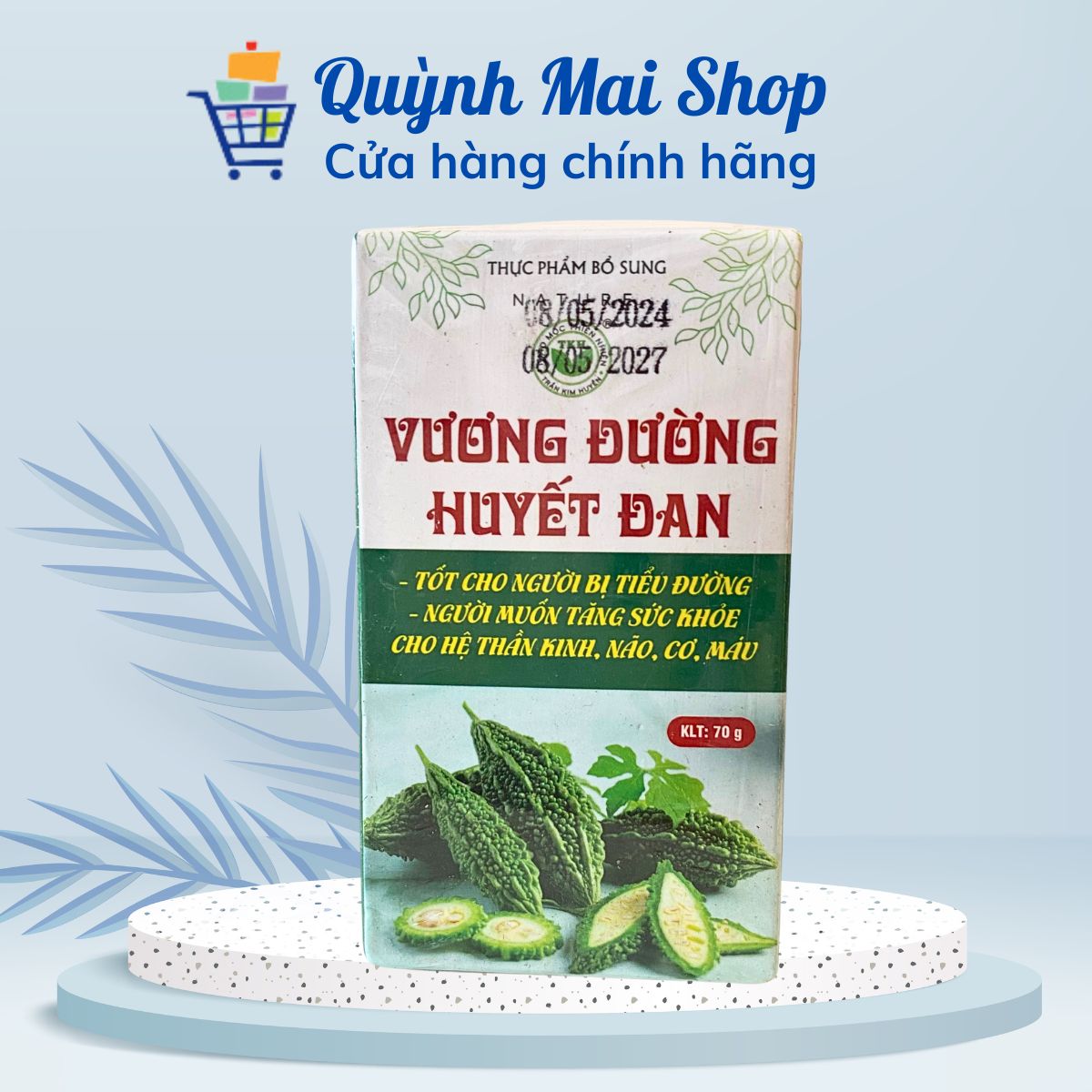 Viên uống Vương Đường huyết đan Trần Kim Huyền TKH tốt cho người bị tiểu đường, người muốn tăng sức khỏe cho hệ thần kinh, não, cơ, máu - Hộp 70g